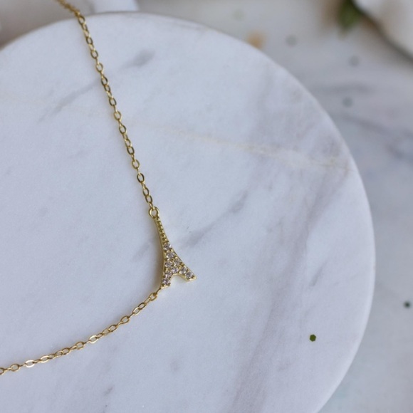 925 Sterling Silver Gold plated Eiffel Tower Pendant Necklace - Picture 3 of 7